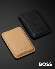 Hugo Boss - Mıknatıslı Mobil Klasik Desenli Deve Desenli Kartlık