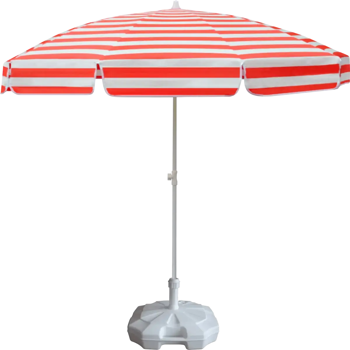 Plaj Şemsiyesi 200/8 Kırmızı-Beyaz Çizgili + 20 Litre Bidonlu