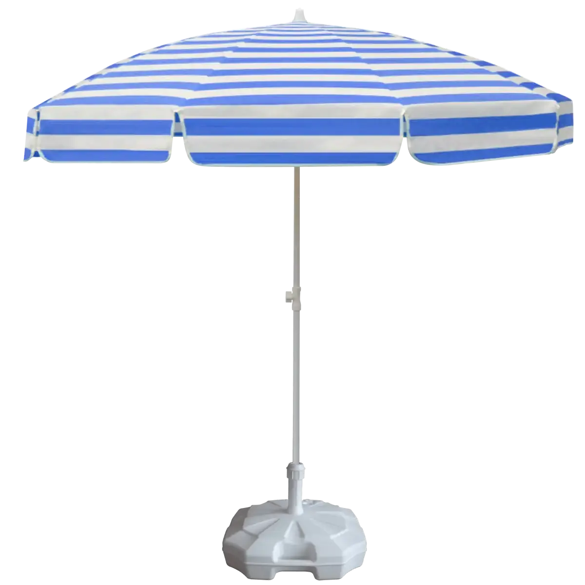 Plaj Şemsiyesi Mavi-Beyaz Çizgili + 20 Litre Bidonlu