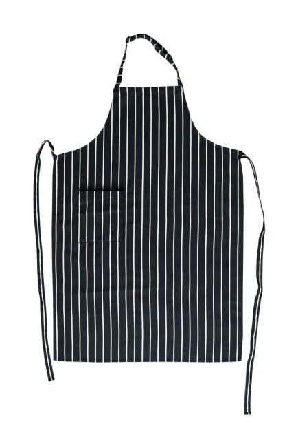 Askılı Önlük Siyah Beyaz Çizgili