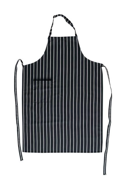 Askılı Önlük Siyah Beyaz Çizgili