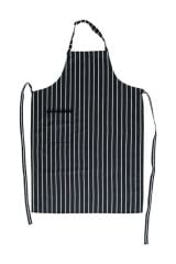 Askılı Önlük Siyah Beyaz Çizgili