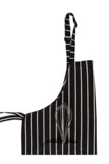 Askılı Önlük Siyah Beyaz Çizgili