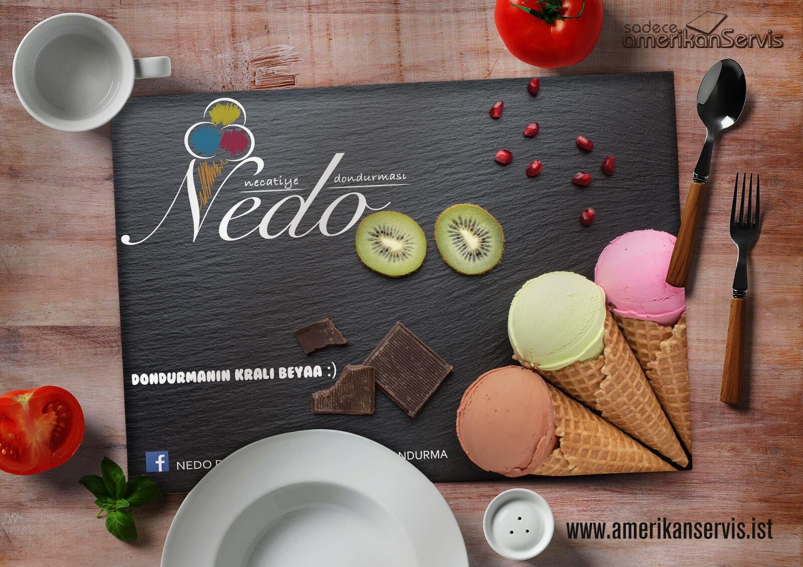 3.000 Adet 90 Gr. Parlak Kuşe Amerikan Servis 43×31 cm