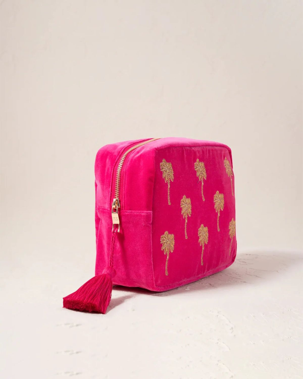 Altın Palmiye Pembe Yıkama Çantası