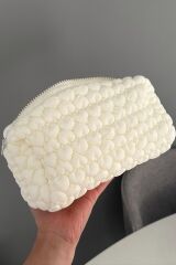 Mini Kalp Desenli Makyaj Çantası