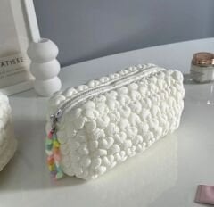 Mini Kalp Desenli Makyaj Çantası