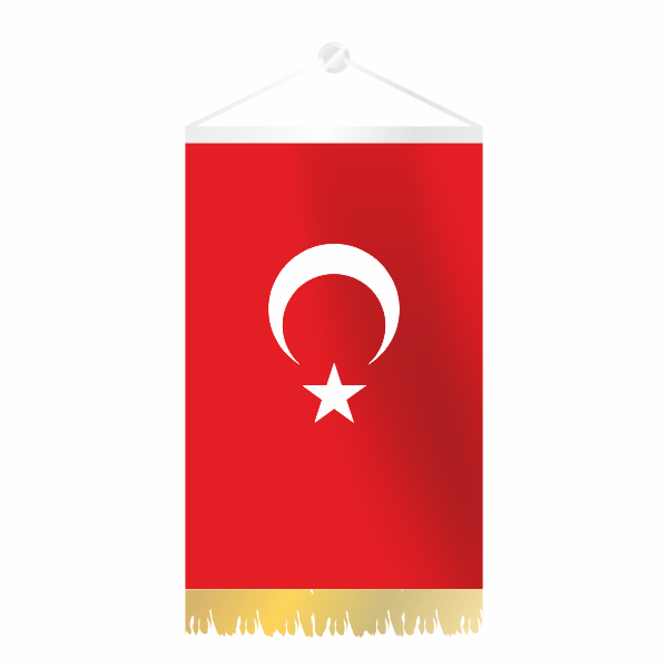 Takdim Dikdörtgen ve Altın Saçaklı Türk Bayrağı