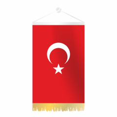 Takdim Dikdörtgen ve Altın Saçaklı Türk Bayrağı