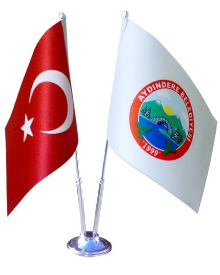 Çift Direkli Masa Üstü Flama Bayrak