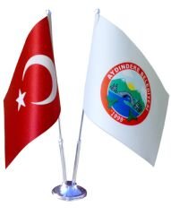 Çift Direkli Masa Üstü Flama Bayrak