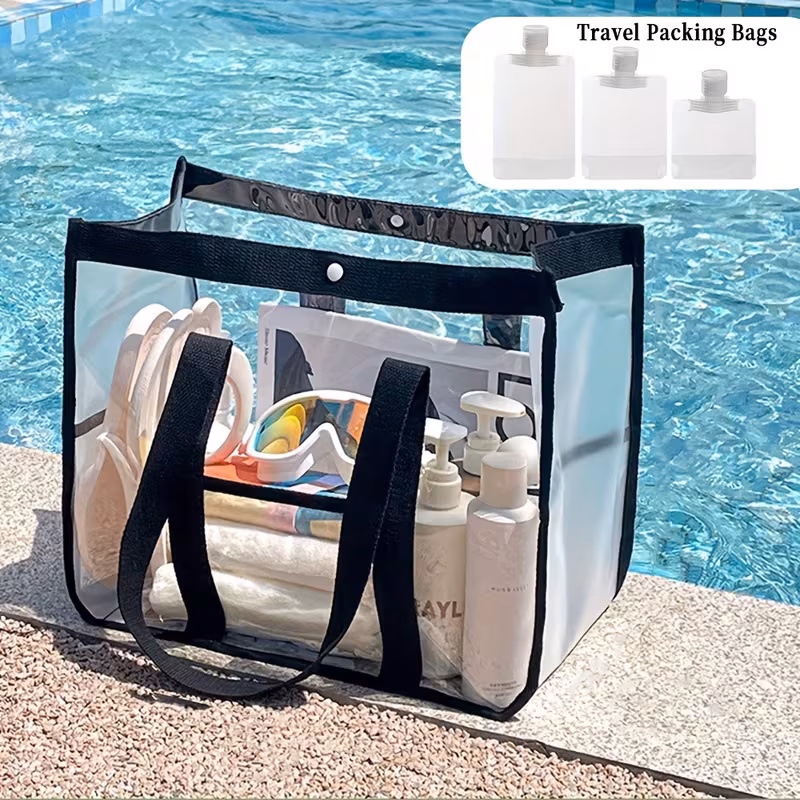 Büyük Kapasiteli 10L Su Geçirmez PVC Çıtçıtlı Plaj Çantası