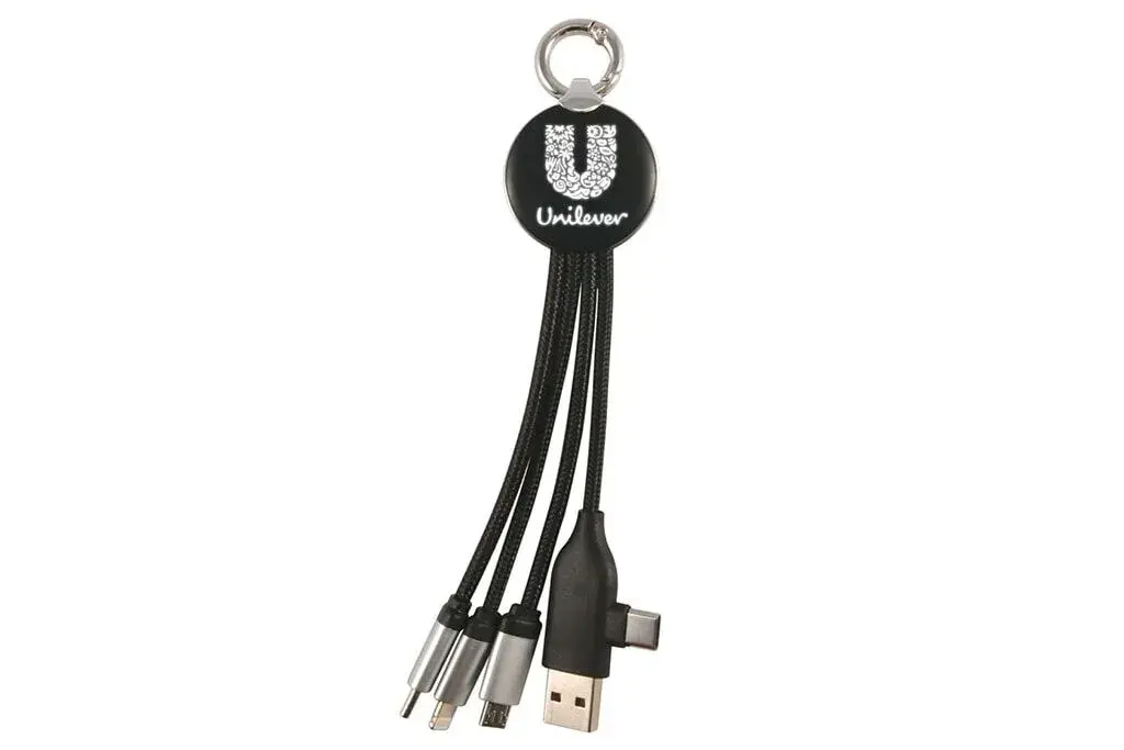 Type-C Uçlu LED Işıklı Çoklu Şarj Kablosu