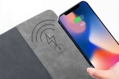 15W Kablosuz Hızlı Şarj Özellikli Deri Mouse Pad