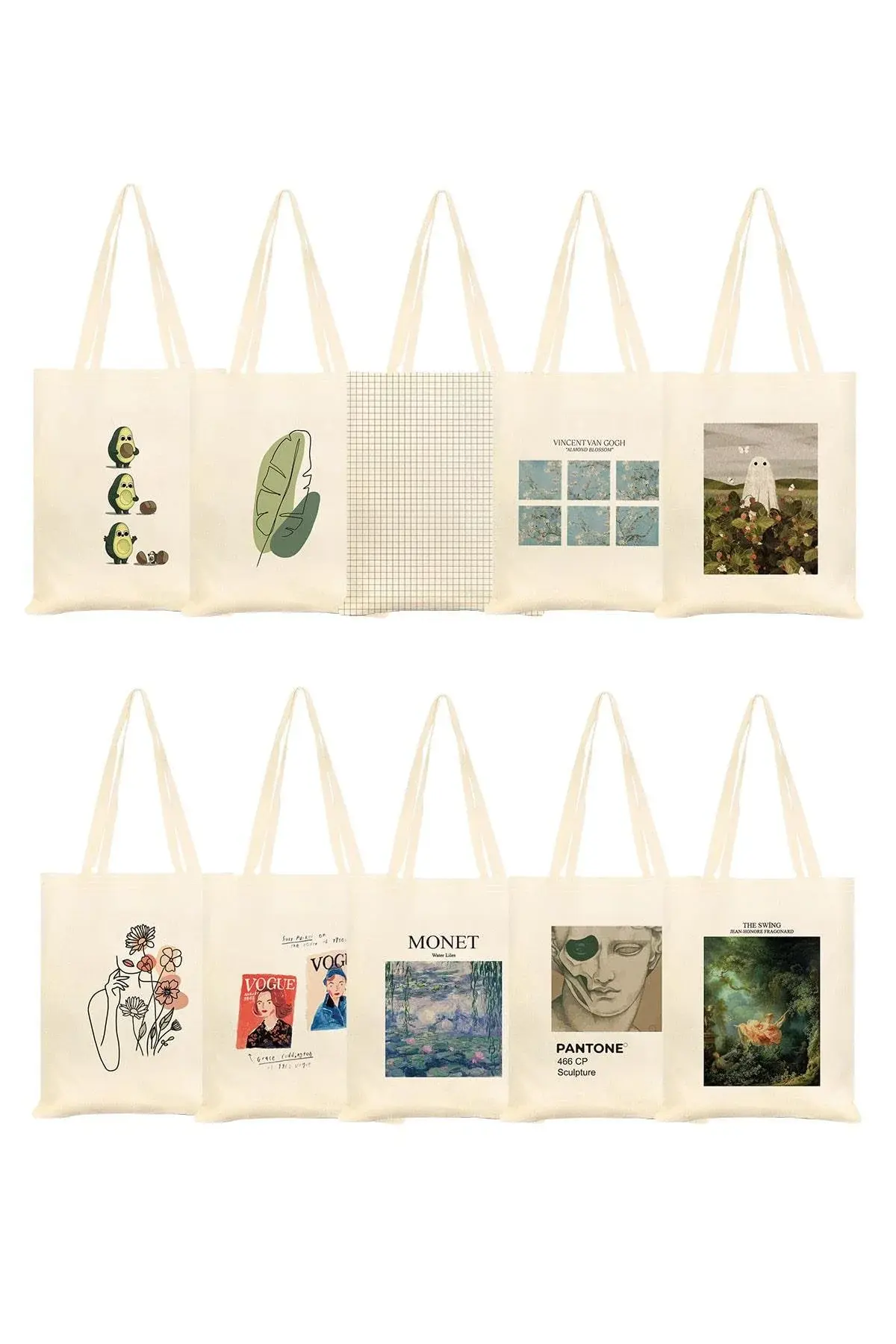 Baskılı Ham Bez Çanta