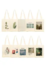 Baskılı Ham Bez Çanta