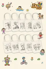 Çocuk Aktiviteleri Desenli Boyama Çantası - 10 Adet