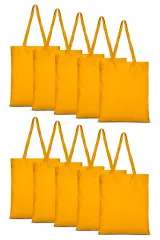 10 Adet Sarı Bez Çanta