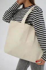 Kolon Saplı Kanvas Yatay Çanta