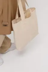 Kolon Saplı Kanvas Yatay Çanta