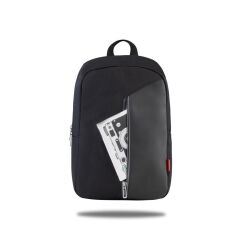 Classone Modena 15.6” WTX Pro Su Geçirmez Kumaş Macbook, Mac Air Laptop SırtÇantası-Siyah