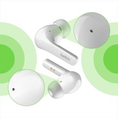 Belkin SOUNDFORM Flow ANC Gerçek Kablosuz Bluetooth Kulaklık - Beyaz