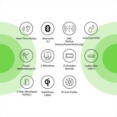 Belkin SOUNDFORM Flow ANC Gerçek Kablosuz Bluetooth Kulaklık - Beyaz