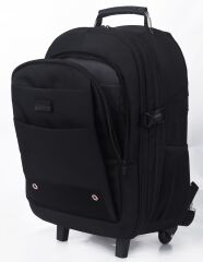 Classone Vip Travel Serisi Tekerlekli Trolley 17,3,15,6,14 Uyumlu Sırt Laptop Çantası – Siyah