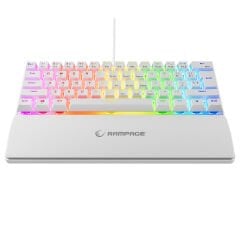 Rampage PLOWER K60 Beyaz US Layout English Gaming Oyuncu Klavye Bilek Destekli Blue Switch