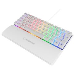 Rampage PLOWER K60 Beyaz US Layout English Gaming Oyuncu Klavye Bilek Destekli Blue Switch