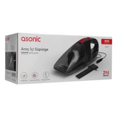 Asonic S2024 Siyah 80W 2000Pa Emiş Islak Ve Kuru Ful Bakır Araç İçi El Süpürgesi