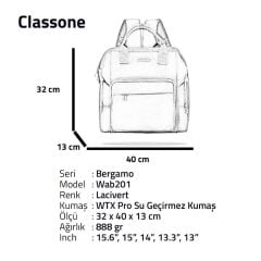 Classone Bergamo Serisi Bayan Sırt Çantası - Lacivert