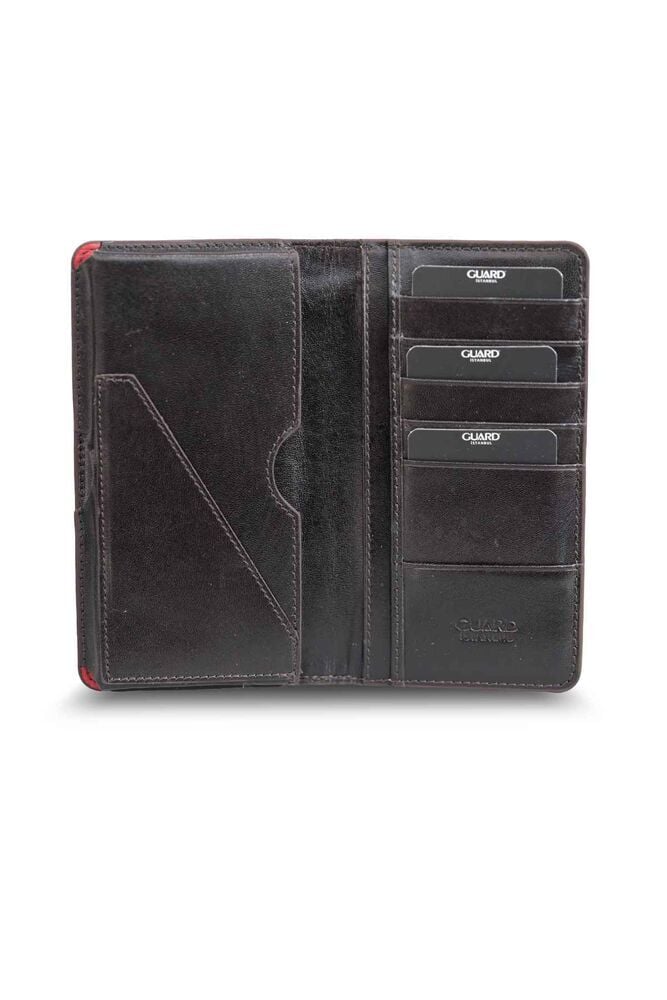 Guard Plus Telefon Girişli Taba- Kahve Texas Baskı Deri Unisex Cüzdan