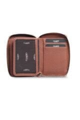 Guard Fermuarlı Mat Taba Deri Mini Cüzdan