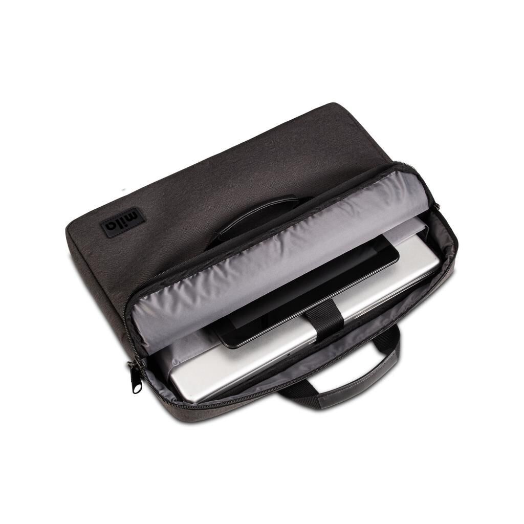 Mila Empoli Serisi 15.6″ Su Geçirmez Kumaş ,Laptop ,Notebook Taşıma Çantası -Gri