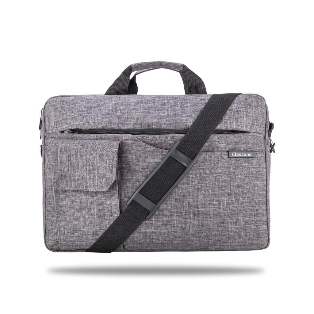Classone Workout 15.6″ Su Geçirmez Kumaş ,macbook Mac Air, Notebook, Laptop El Çantası-Gri
