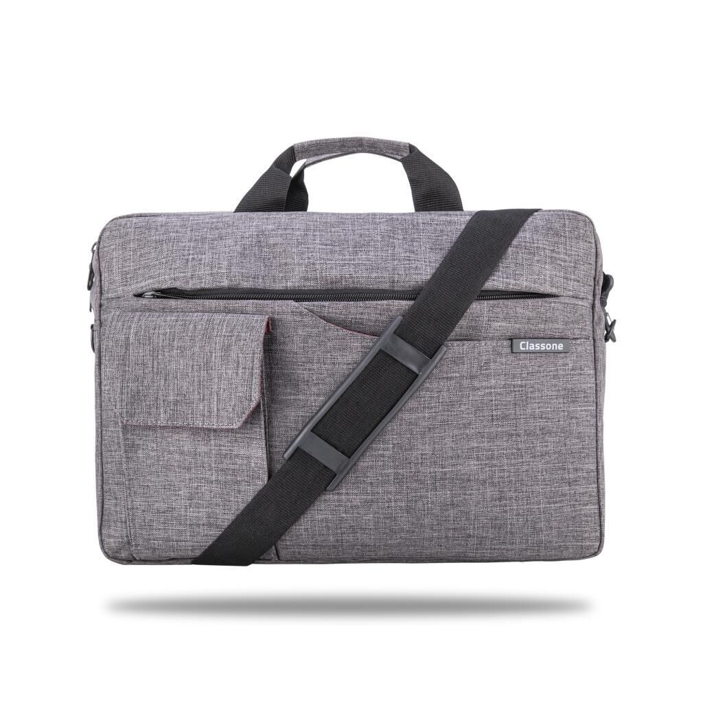 Classone Workout 15.6″ Su Geçirmez Kumaş ,macbook Mac Air, Notebook, Laptop El Çantası-Gri