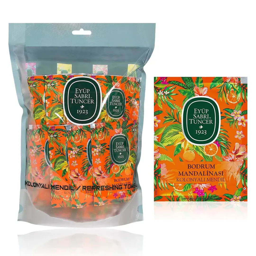 Bodrum Mandalinası Kolonyalı Mendil 50'li (Büyük Boy)