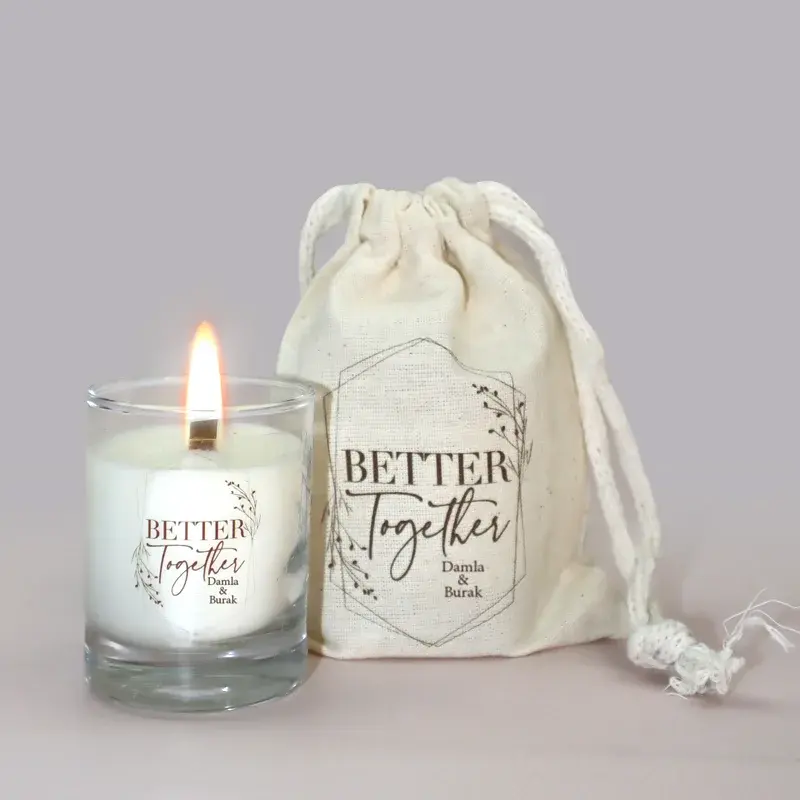 Mutluluk Kutusu Bardak Mum Nikah ve Nişan Hediyelikleri