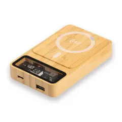 10000 mAh Magsafe Işıklı 22.5W Hızlı Sarjlı 15W Hızlı Wireless Bambu Powerbank