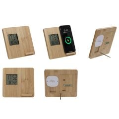 Bambu Saat Wireless Kablosuz Mobil Şarj Cihazı