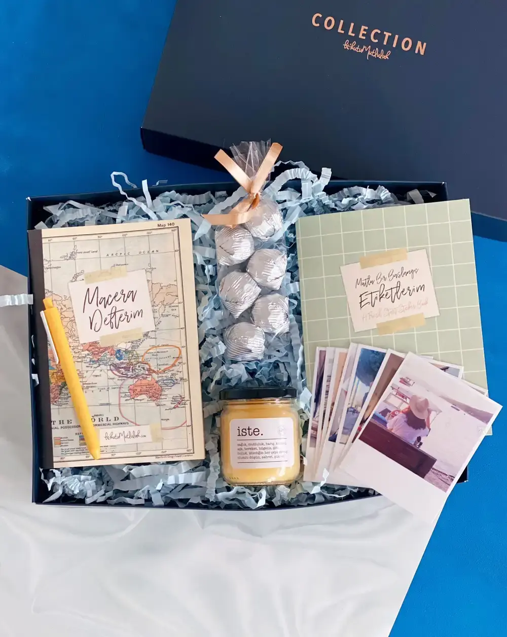 Gezgin Kişiye Özel Fotoğraf Baskı Pola Kartlı Seyahat Sever Hediye Kutusu Seti