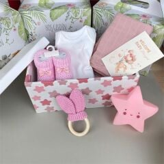 Lucy Pembe Kız Bebek Hediye Sepeti