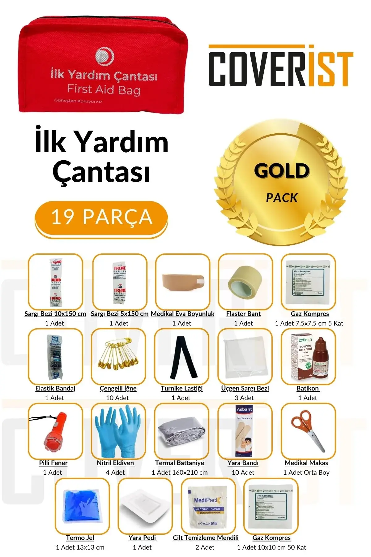 Acil Durum ve İlk Yardım Seti - İlk Yardım Çantası Gold Pack