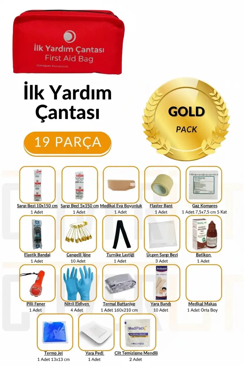 Acil Durum ve İlk Yardım Seti - İlk Yardım Çantası Gold Pack