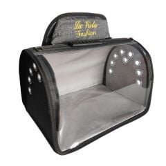 Şeffaf Kedi Köpek Sırt Taşıma Çantası Gri