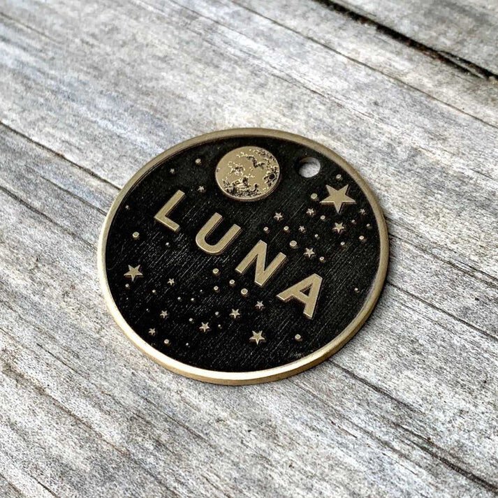 Uzay Desenli Evcil Hayvan Künyesi | Kedi ve Köpek Künyesi