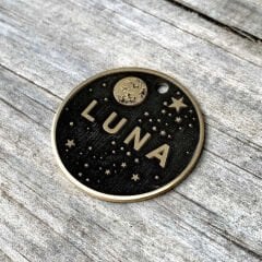 Uzay Desenli Evcil Hayvan Künyesi | Kedi ve Köpek Künyesi