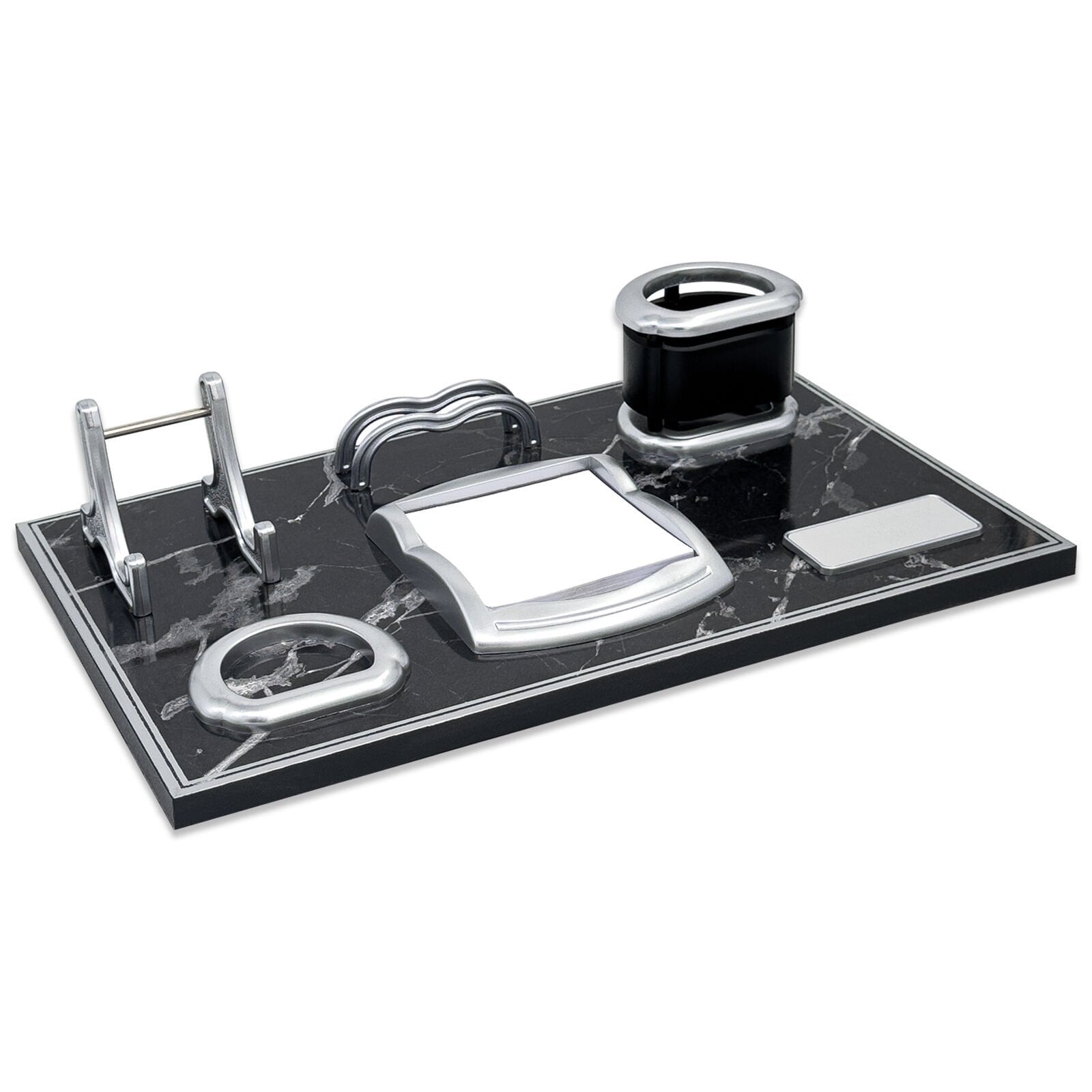 Gümüş Mermer Desenli Masa Seti